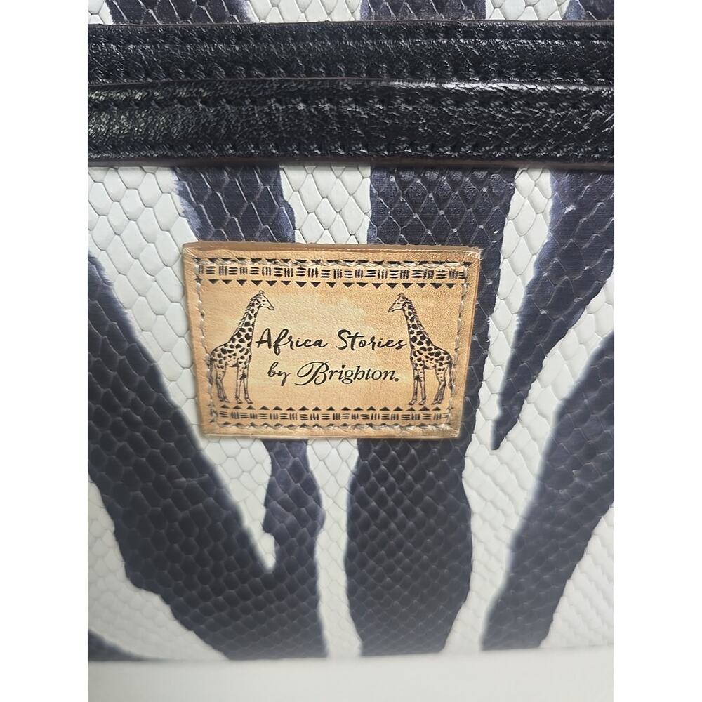 $305 Brighton Africa Stories ZEENA Small Butterfly Zebra Leather Tote Chic - Picture 9 of 9